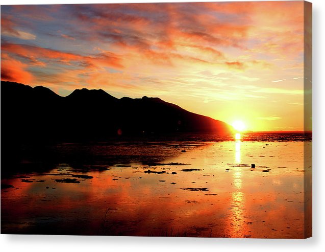Turnagain Arm Sunset South Of Anchorage Alaska - Canvas Print