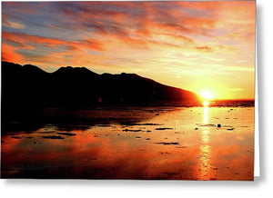Turnagain Arm Sunset South Of Anchorage Alaska - Greeting Card